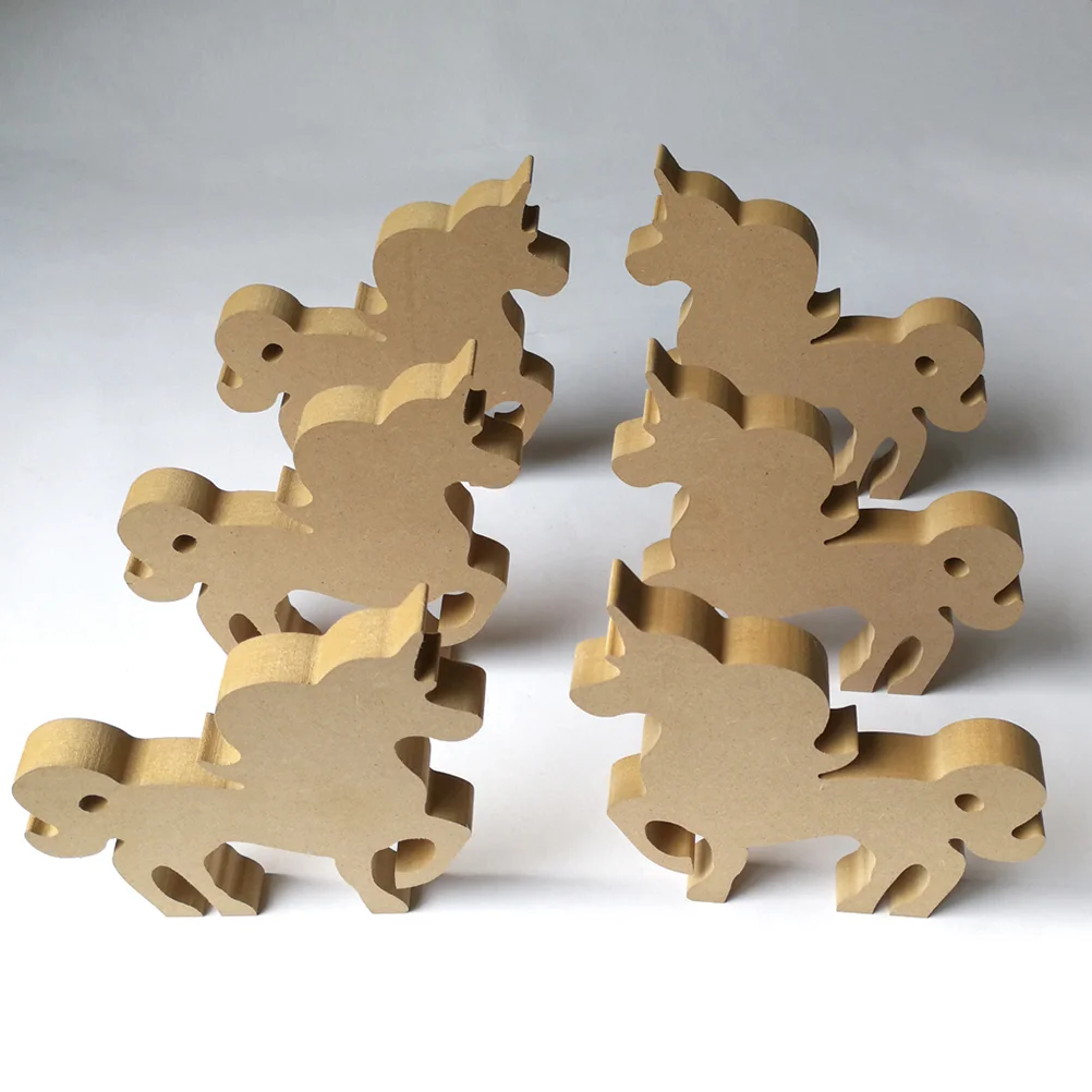 

6PCS Shaped Pieces Unfinished Cutout for Craft DIY Projects Home Decoration