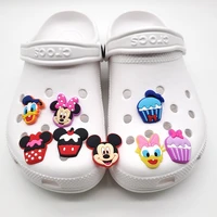 disney mickey mouse shoe buckle cartoon hole shoe buckle mickey minnie pvc soft rubber sandal jewelry accessories kids toys gift