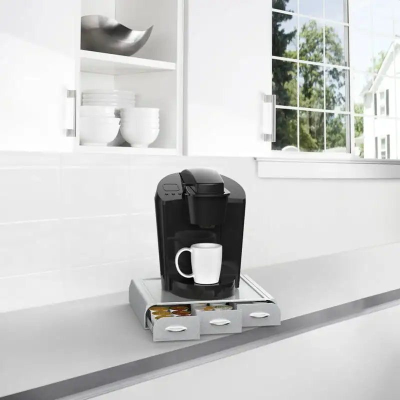 

Capacity Single Serve Coffee Pod Holder Drawer, Silver