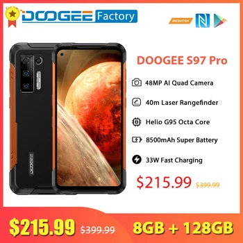 DOOGEE S97 Pro Rugged Cellphone 40m Laser Ranging 8GB+128GB 48MP AI Quad Camera Smartphone Helio G95 Octa Core Mobile Phone 1