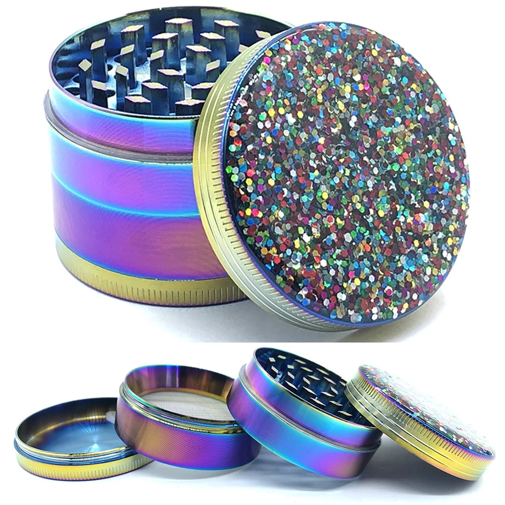 

Shine Rainbow Metal Grinder for Smoking Herbal Herb 50MM 2 Inch Tobacco Manual Hand Spice Pepper Miller Cutter Lucky Tree