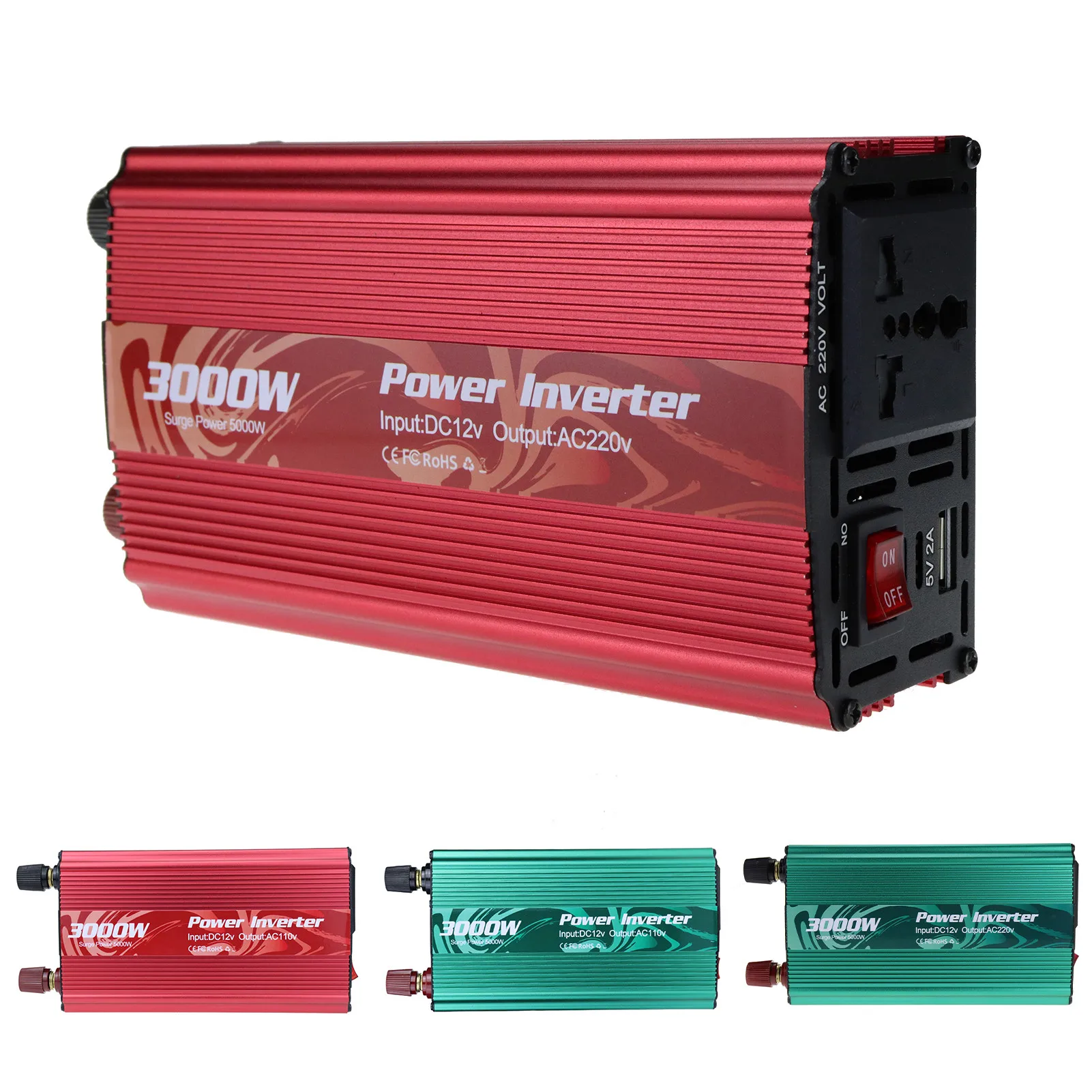 

3000W Car Power Inverter Modified Sine Waves DC 12V To AC 110V/220V Power Converter Adapter USB Output Transformer Converter