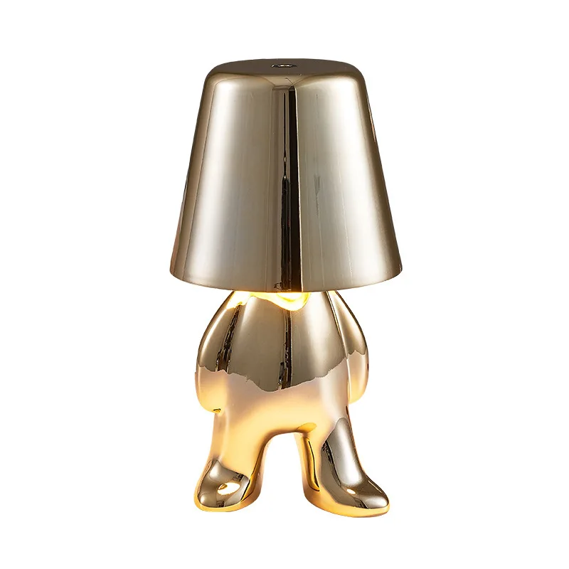 

Led Thinker Lamp Little Golden Man Night Lights Coffee Bar Bedroom Room Decor 5v Usb Table Lamps For Bedroom Bedside Touch