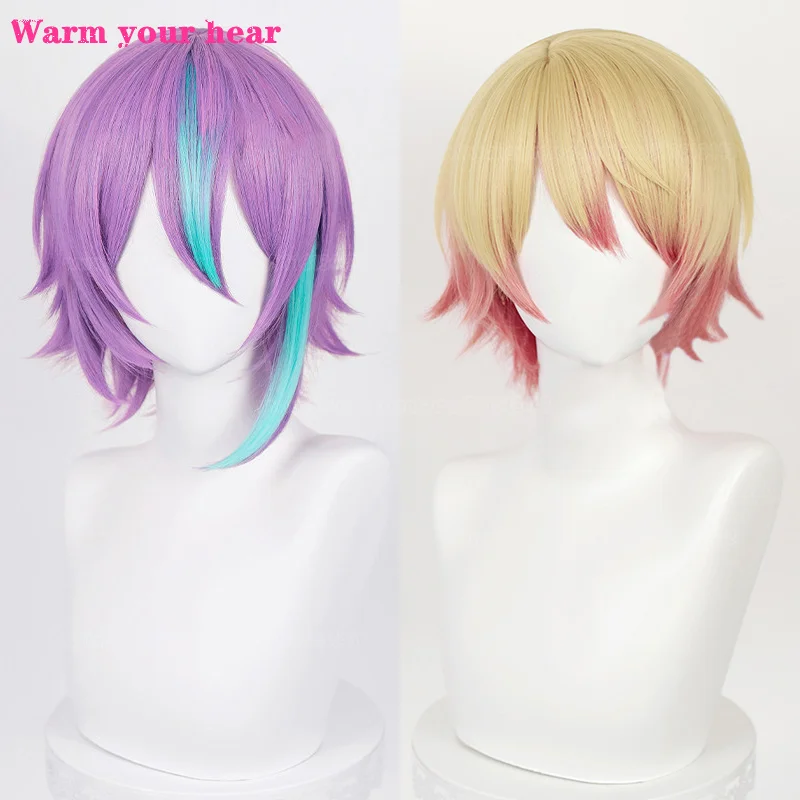 

Аниме проект SEKAI цветная сцена! Проверьте парик для косплея, короткие термостойкие Искусственные парики для ролевых игр, парик-накидка