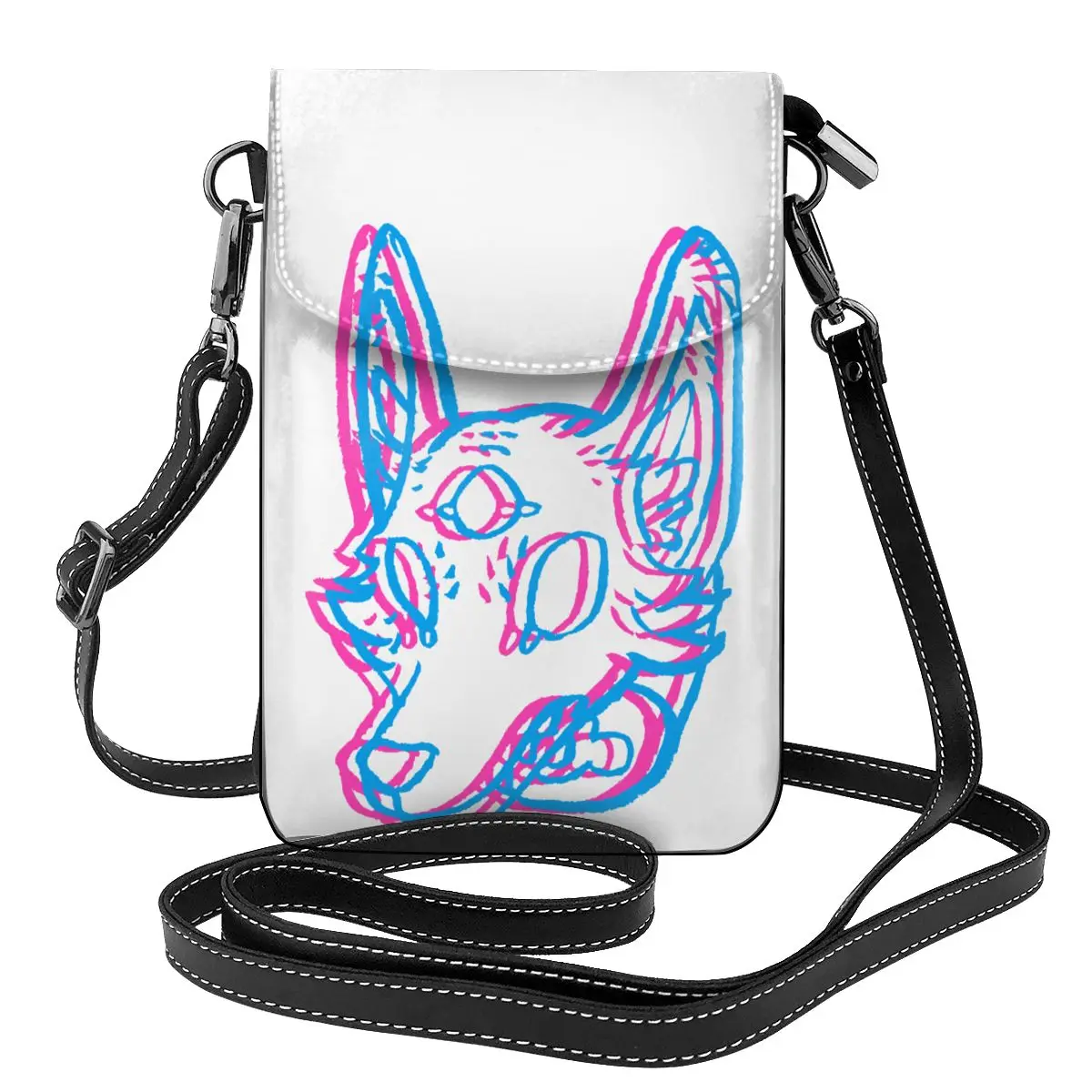 

3D Space Cyberpunk Wolf Shoulder Bag Coyote Y2k Fashion Aesthetic Women Bags Leather Office Woman Purse