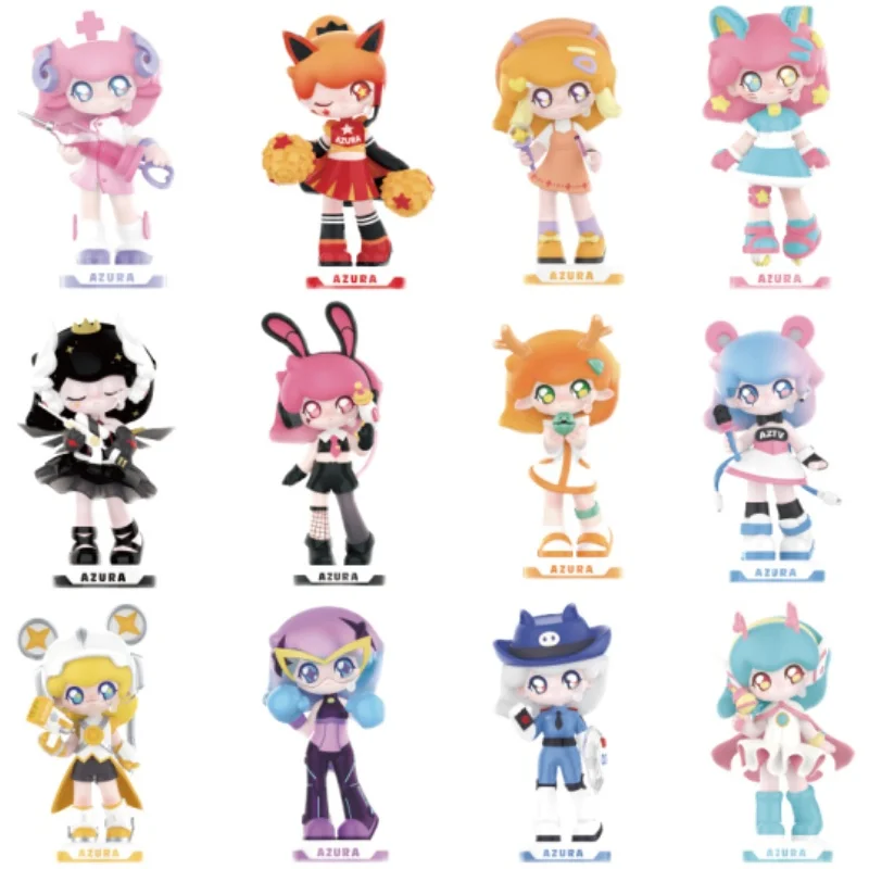 Цена Оригинальная спортивная серия POP MART AZURA с животными, модель с подтверждением стиля, милая аниме-фигурка, Подарочная коробка сюрпризов