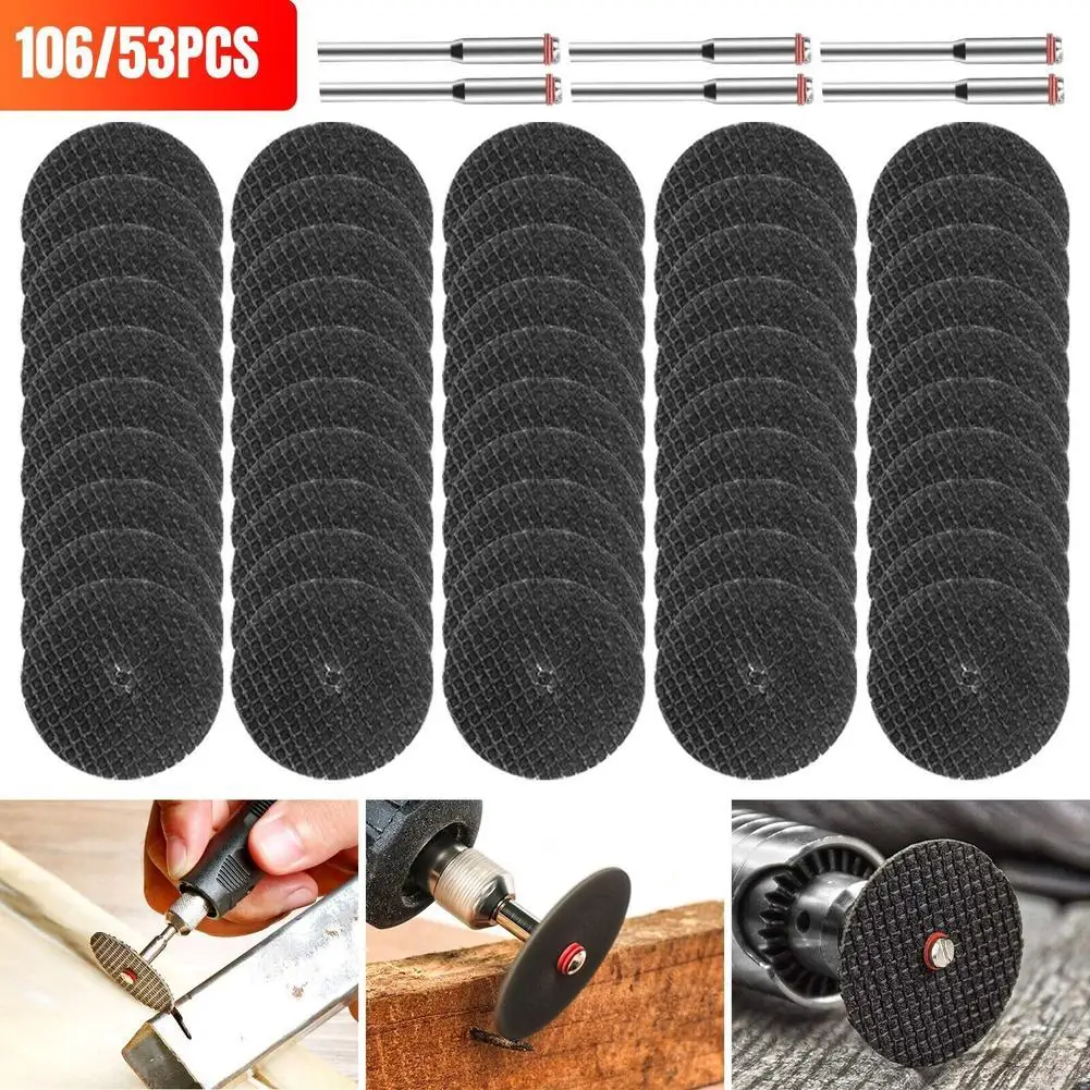 

106 шт./53 шт. 1/8 дюйма оправка Стекловолоконная металлическая отрезная машина вращающаяся дисковая пила совместимая со стандартным режущим колесом Wen