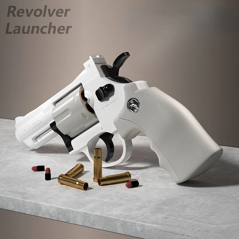 

Revolver Soft Bullet Gun Children's Toy Gun Boy Shell-throwing Moon Pistol Smashing Gun 8 Metal Simulation Alloy Gun ZP5