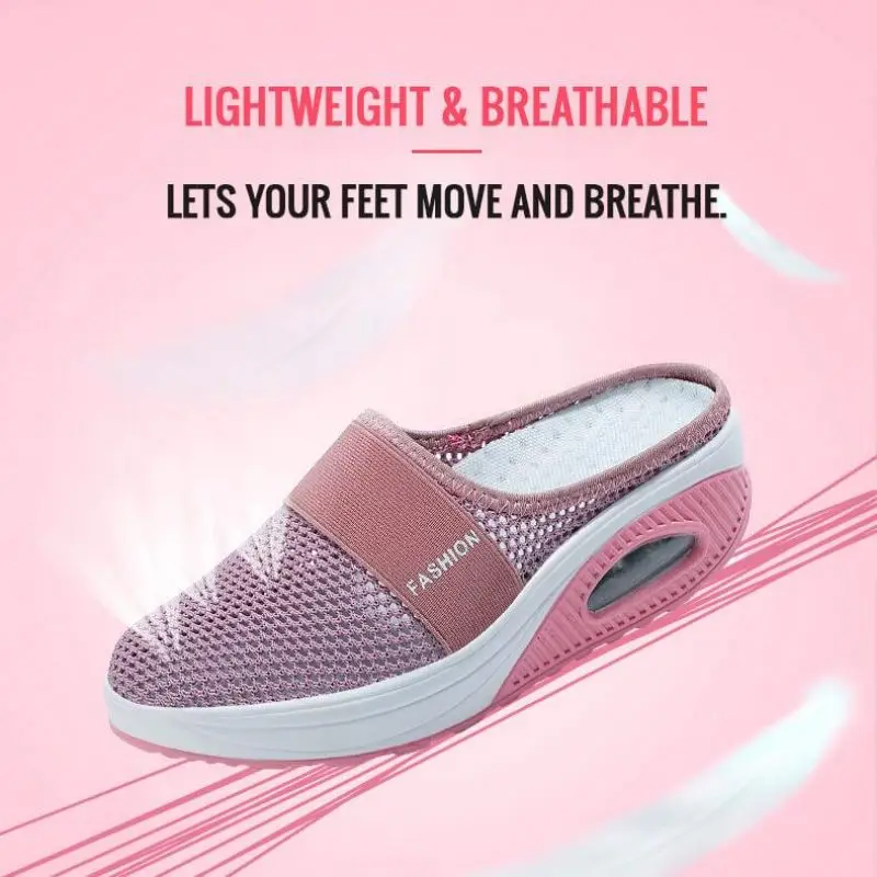 New Women Wedge Air Cushion Shoes Casual Increase Sandals Non-slip Platform Sandal For Breathable Mesh Outdoor Walking Slippers