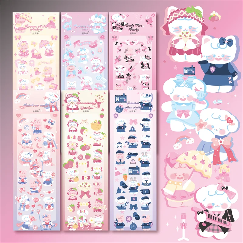 

Yoofun Kawaii Cartoon Animals Stickers Lovely Cat Sticker for Kids Children Cute Labels for Journal Scrapbooking DIY