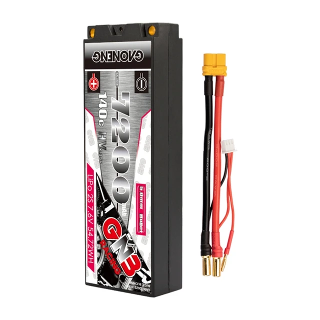 Gaoneng GNB 2S 7.4V 7200mAh 140C Hardcase Lipo bullet 5mm XT60