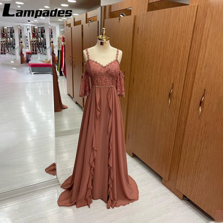 

Exquisite Lace and Chiffon Prom Dress Stunning Evening Gown for Formal Occasions and Parties Vestidos De Festa