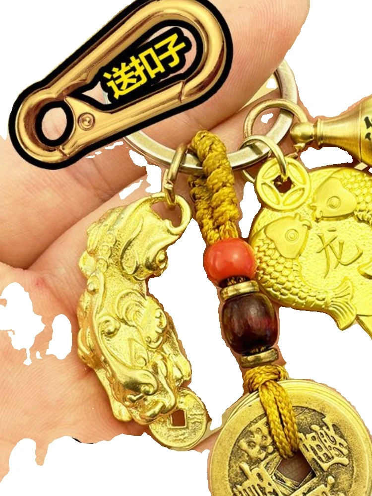 Двенадцать Зодиака Золотая Сокровище Латунный Ключ Золотой Дракона Год Пять