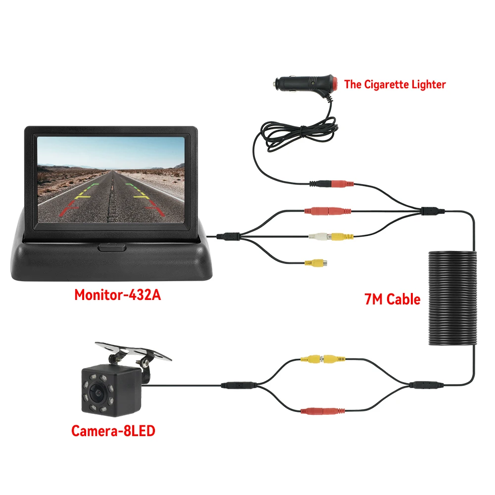 

Складной автомобильный монитор с ЖК-дисплеем 4,3 дюйма и камерой заднего вида