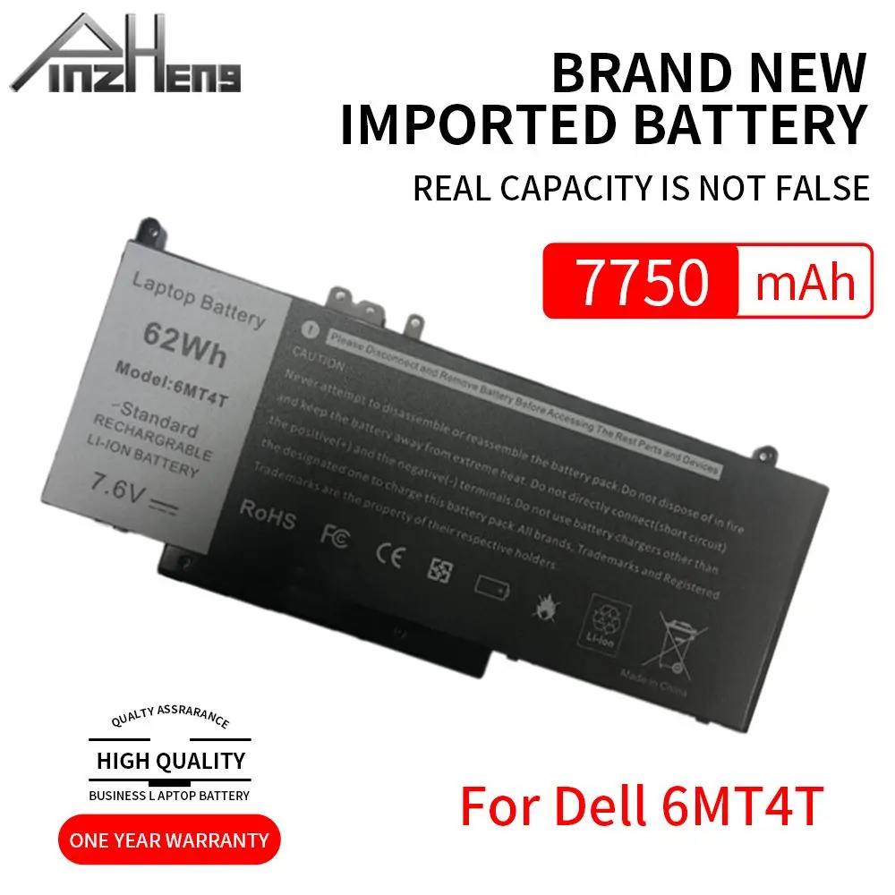 

PINZHENG 6MT4T 7750mAh Laptop Battery For Dell Latitude E5470 E5570 Notebook 15.6" M3510 TXF9M 79VRK 07V69Y 7V69Y 7.6V 62WH