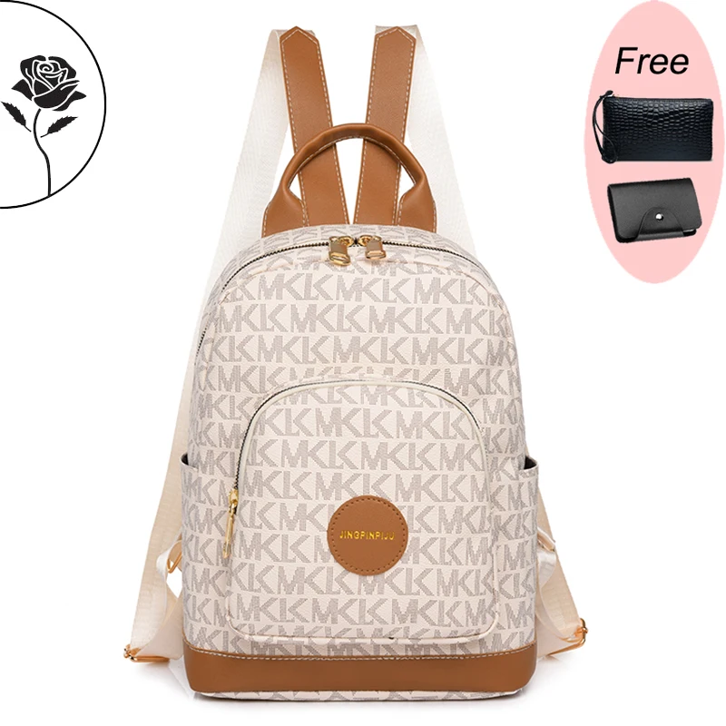 

Brand Women's Backpack Retro Print Design Backpacks Large Capacity Anti Theft Backpack Premium High Quality Leather School Bag