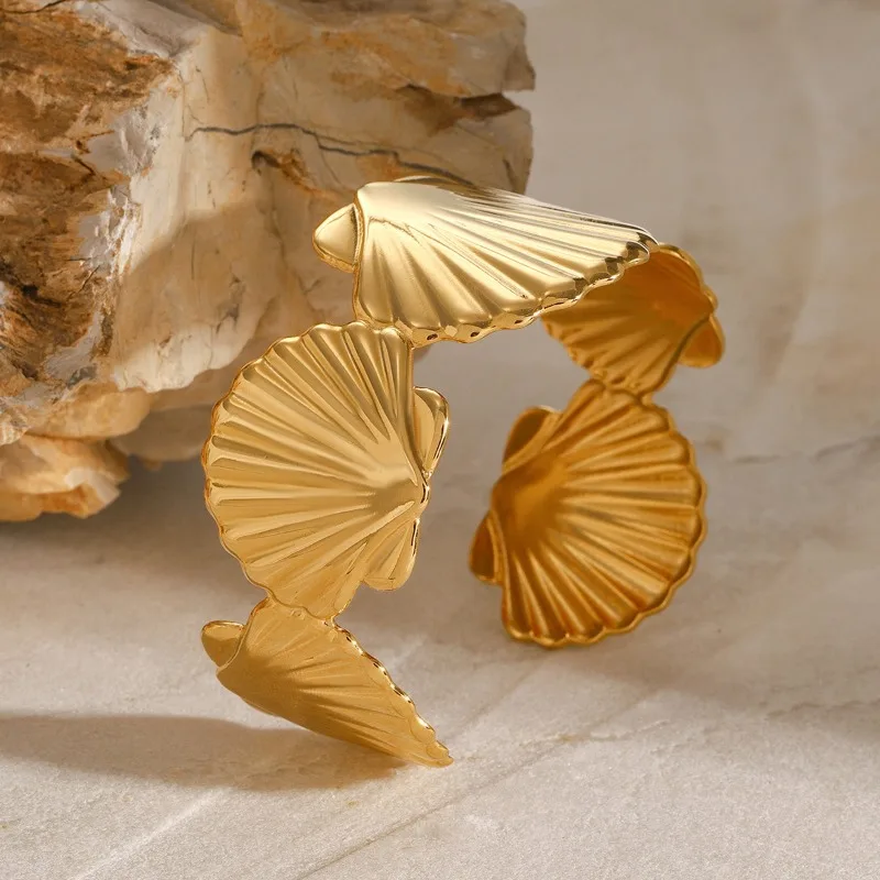 Трендовые металлические регулируемые браслеты Minar в виде ракушек с фестонами для