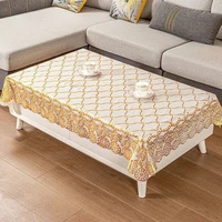 pvc table cloth waterproof oil proof anti scalding coffee table pad household rectangular light luxury high end tablecloth cover