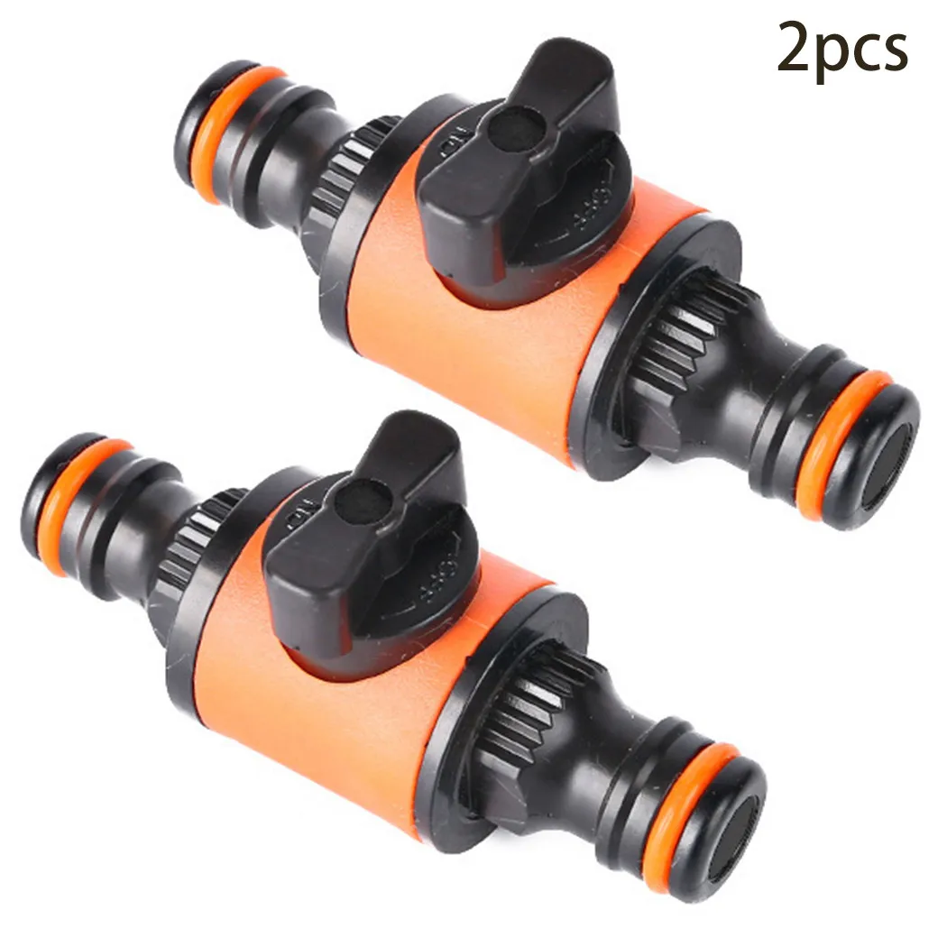 

2PC Garden Hose Pipe In-Line Faucet Tap Shut Off Valve Fitting Watering Irrigation Connector 16mm Quick Coupler