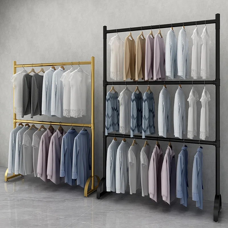 

Rail Hanger Wardrobes Clothes Rack Stand Space Saving Wall Wardrobes Standing Boutique Percheros Pared Furniture Living Room L