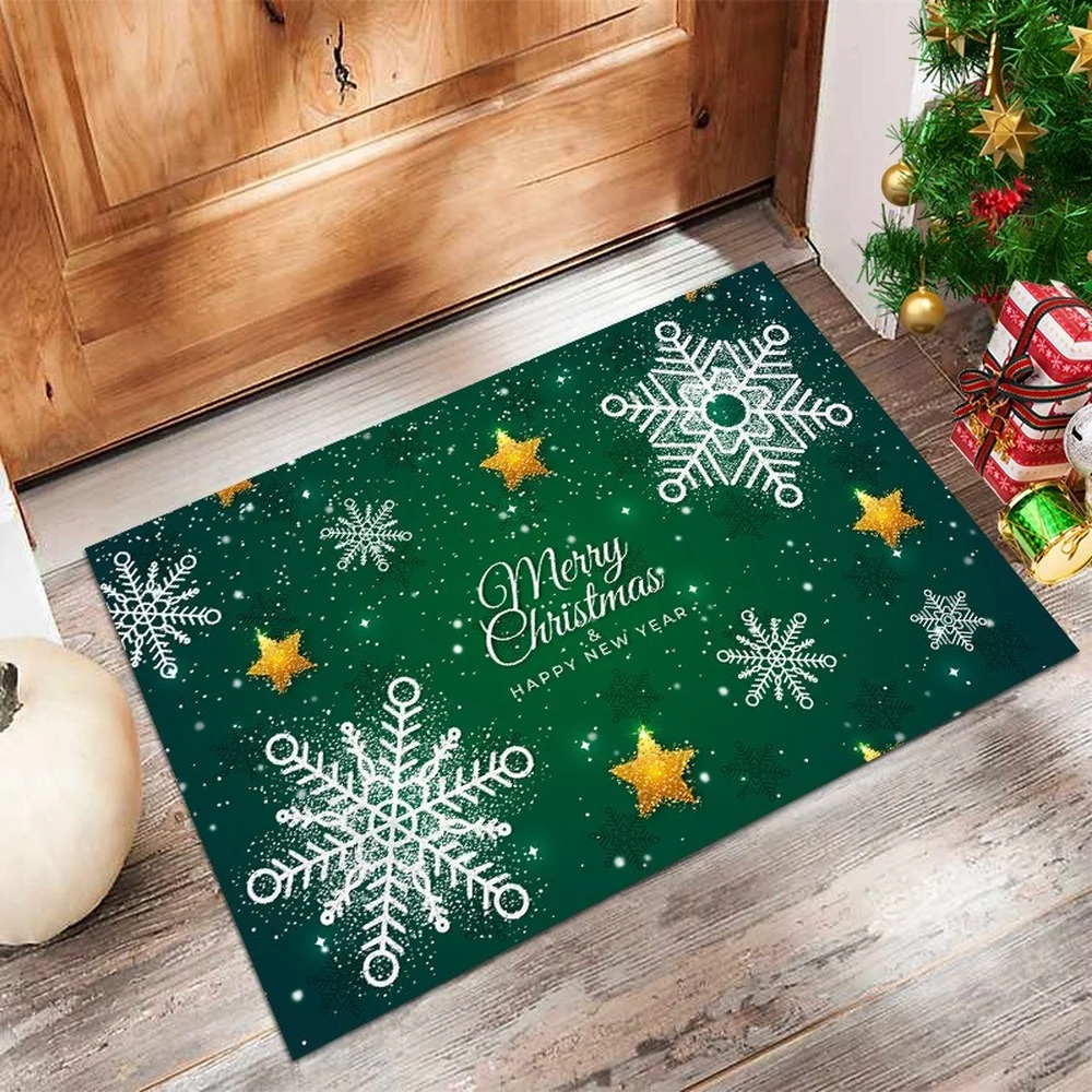 

Christmas Mat House Entrance Carpet Kitchen Doormat Door Non Slip Floor Mats Bathroom Rug Cartoons Household Bedroom Doormats