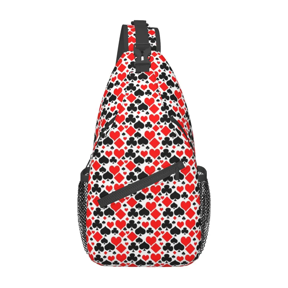 

Poker Cards Chest Bags Boy Hearts and Spades Designer Shoulder Bag Novelty Phone Crossbody Bag Camping Daily Sling Bags