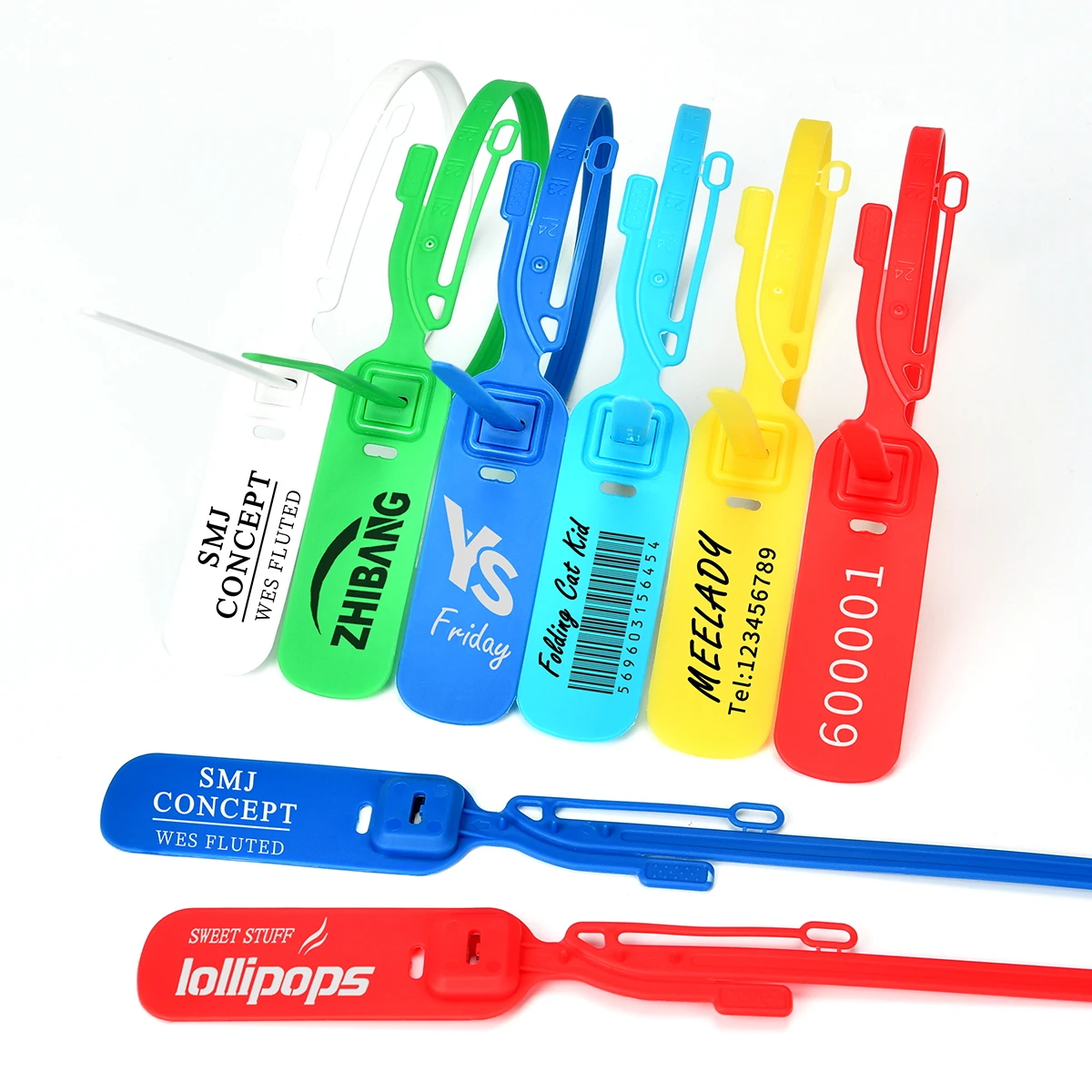 

Пластиковые защитные уплотнения с серийным номером, 100 шт., герметичные уплотнения с защитой от вскрытия, бирки, стяжные стяжки, защитные бир...