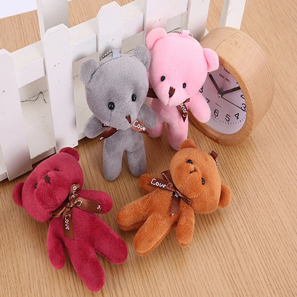 

12cm Teddy Bear Plush Toy conjoined bear doll bear toy small gift manufacturer wholesale Key Chain Pendant Gift boyfriend