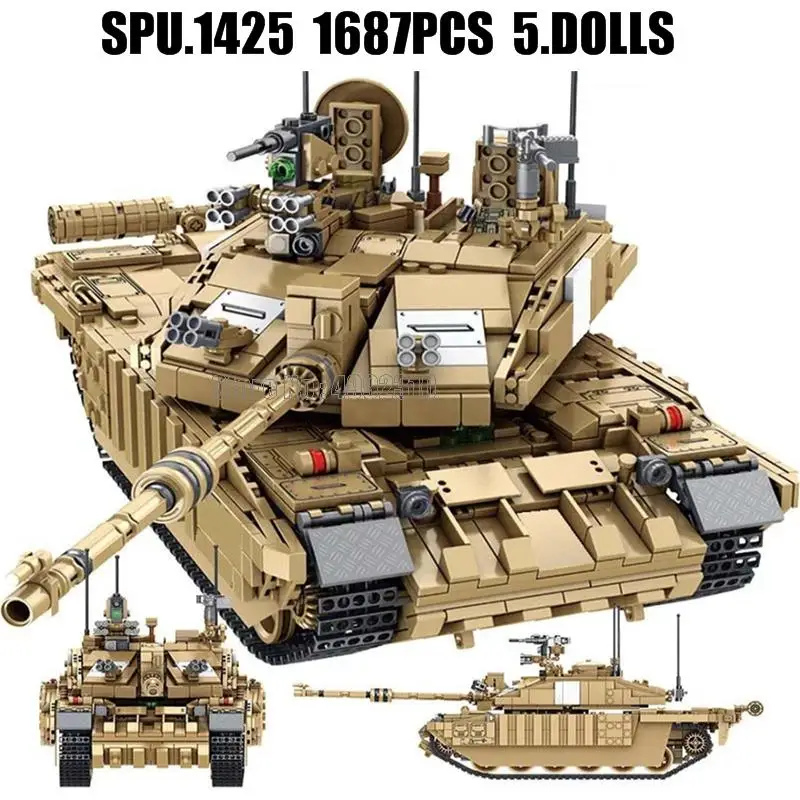 632008 1687 шт. военный британский Challenger основной боевой танк армейский солдат 5 кукол