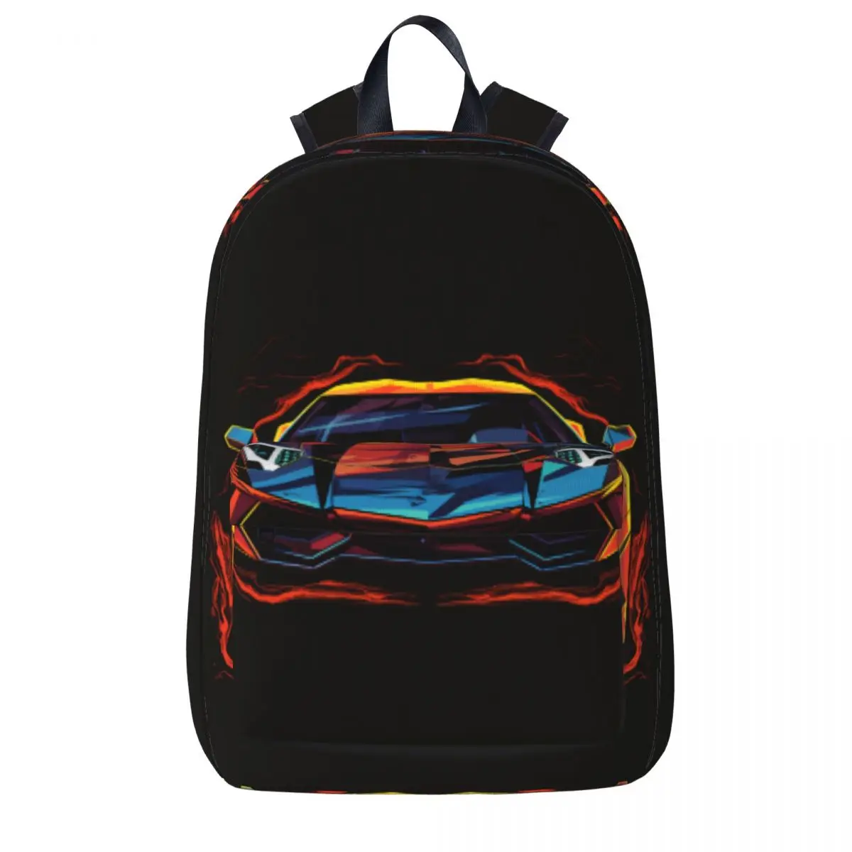 

Luxury Sports Car Backpack Vintage Vibrant Tones Girl Polyester Workout Backpacks Big Casual School Bags Rucksack