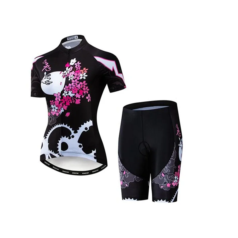 

Дышащая велосипедная форма, Новейшие женские велосипедные комплекты, одежда для велоспорта, комплект спортивной одежды из Джерси с коротки...