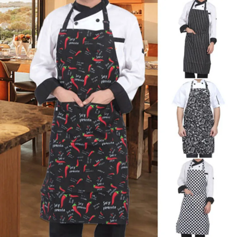 

Kitchen Apron Adjustable Hang Neck Chef Restaurant Baking Cooking Apron Outdoor Camping BBQ Picnic Kitchen Cook Cleaning Apron