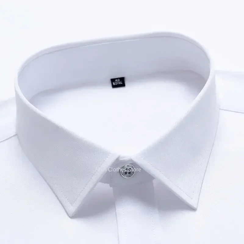 Мужская эластичная однотонная классическая рубашка против морщин с длинным