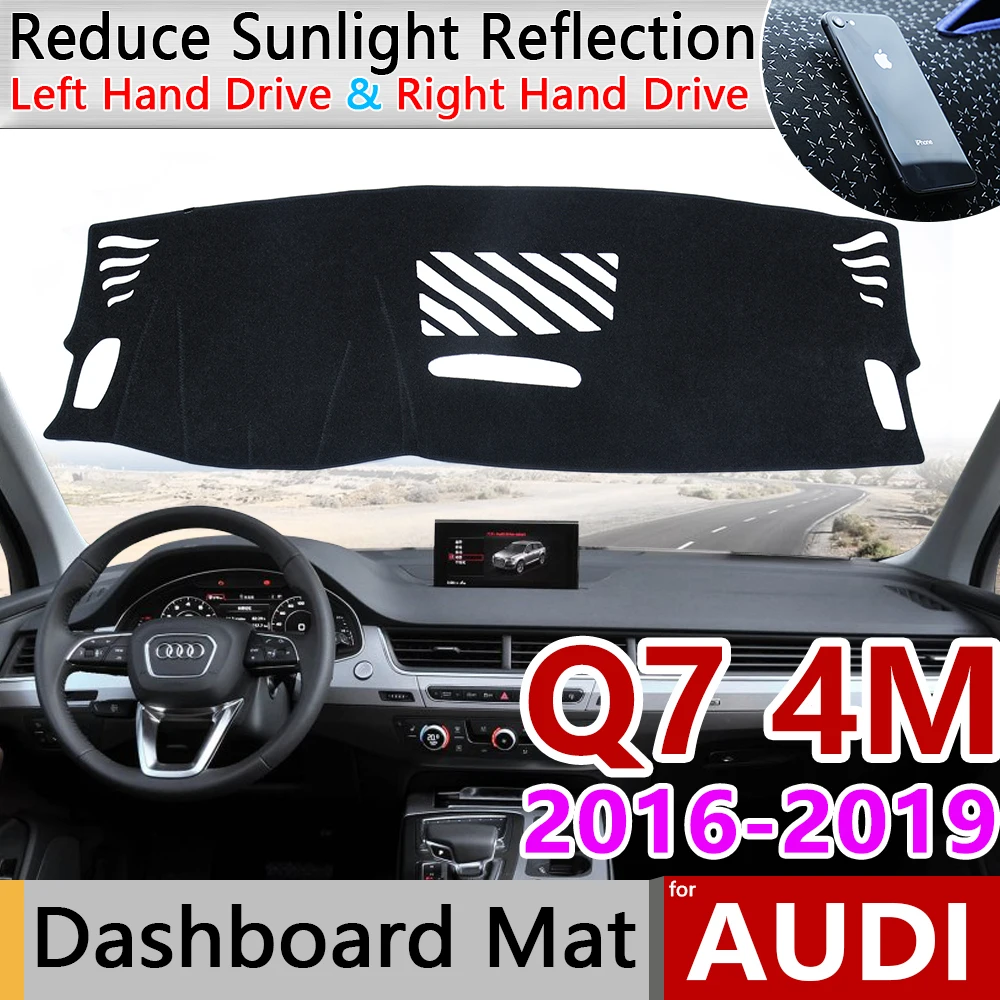 Per Audi Q7 4 M 2016 2017 2018 2019 Anti-Slip Anti-Uv Zerbino Cruscotto Copertura Pad Del Sole Ombra Dash zerbino Proteggere Tappeto Accessori S-line