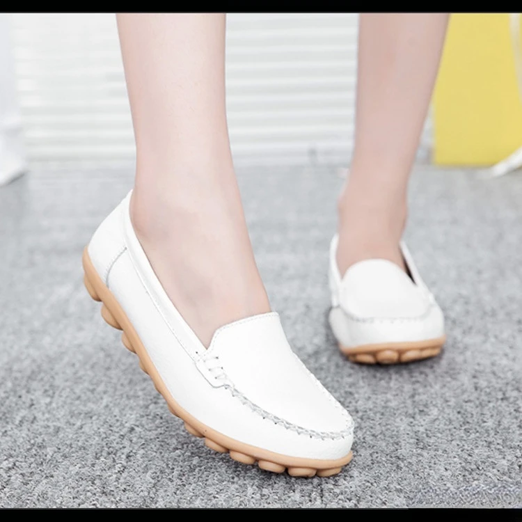 

Мокасины женские из натуральной кожи, без застежки, на плоской подошве