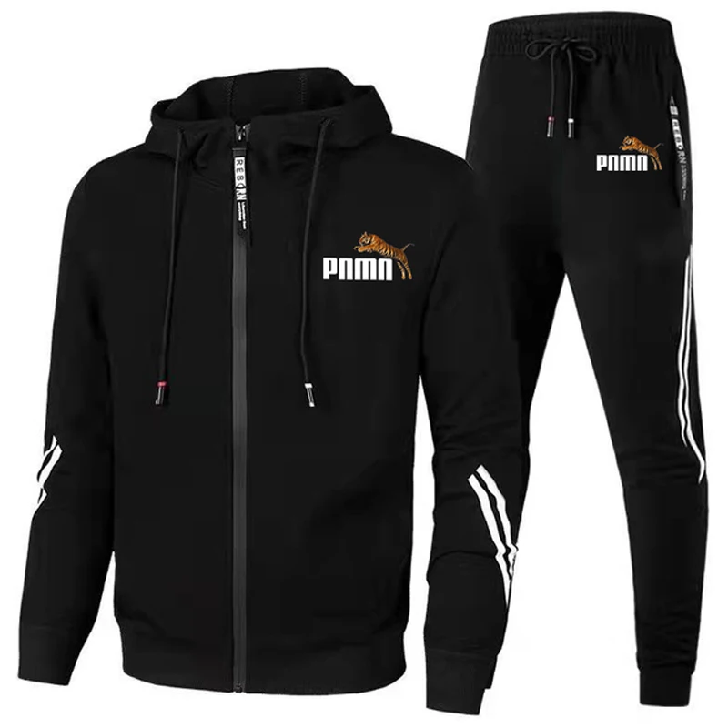 

Autumn Winter New Men's Tracksuit Casual Outdoor Fitness Jogging Sports Kit Male Zipper Hoodie + Sweatpants Outfits Streetwear