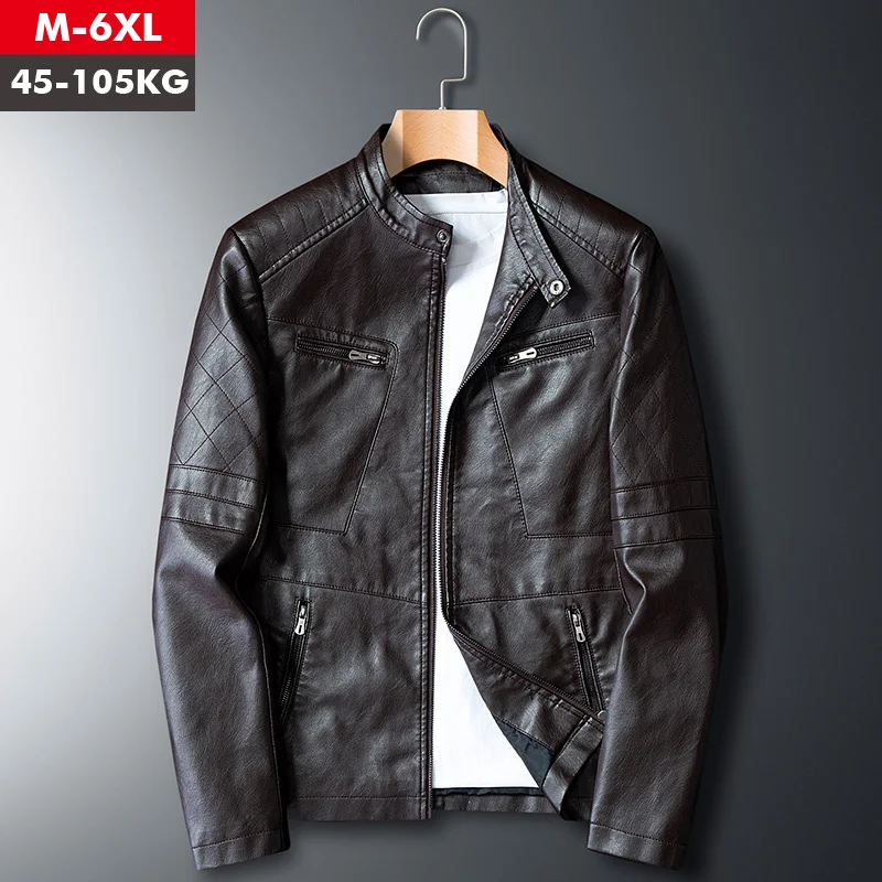 

's Faux 6XL Jacket Motorcycle Jackets Black Jaqueta De Couro Masculina Outwear Male PU Leather Coats Mens