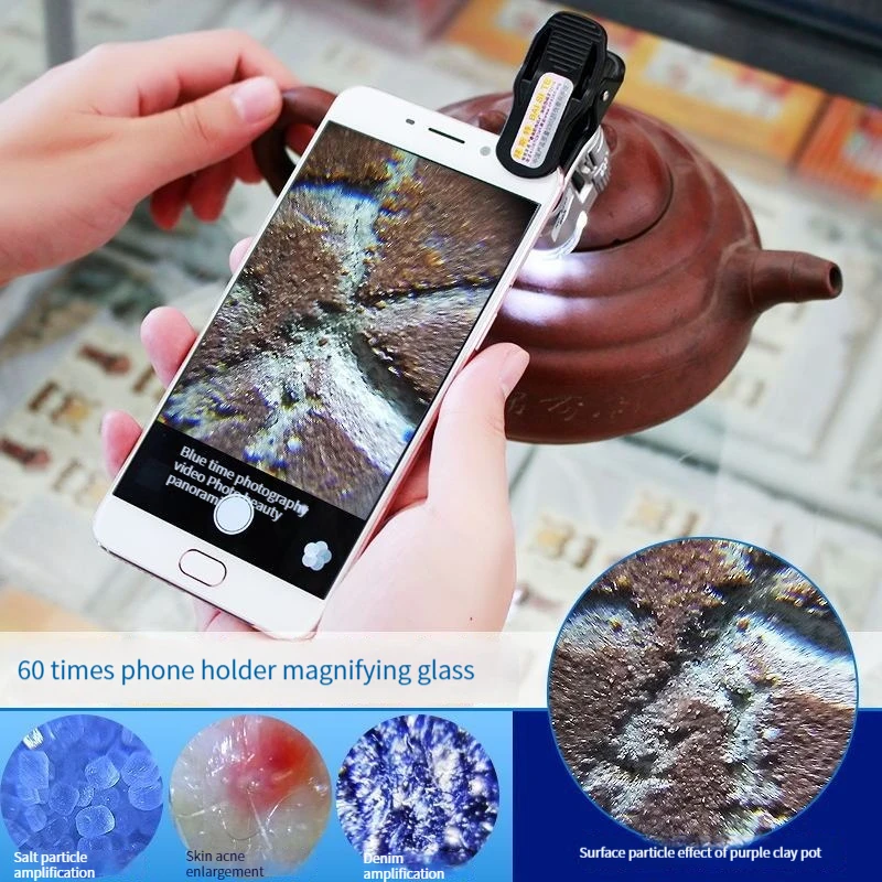 

60x Mobile Phone Hd Portable Camera Miniature Microscope Antique Jewelry Jade Diamond Identification Magnifying Glass