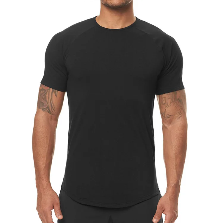 

Summer Short Sleeve T-shirt Men's Neck Blank T-shirt Solid Color Quick Dry Breathable Fashion Brand Top oversized t shirt