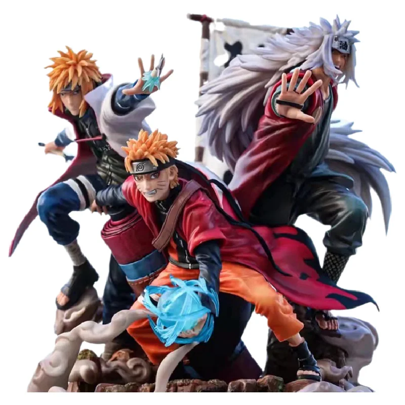 

Naruto Anime Figuregk Fetters Fatalism Four Generations Namikaze Minato Jiraiya Naruto 41cmoversized Pvc Statue Model Decoration
