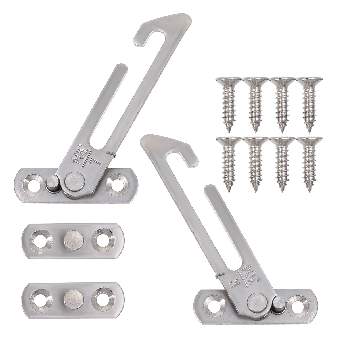 

Sliding Door Lock Window Casement Stay Stainless Steel Hooks Restrictor Locks Internal Latches Kids Security Bars