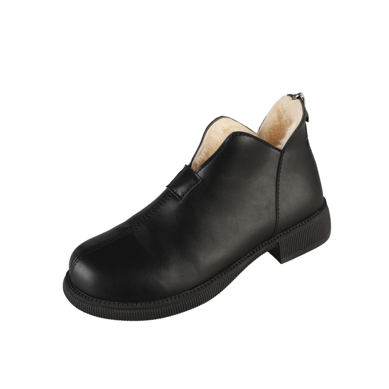 Round Toe Shoes Party Ankle Boot England Style Women's Casual Breathable Chelsea Boots 2022 New Thick Warm Boots mujer Non-slip