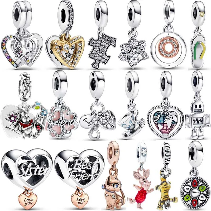 

Новые искусственные серебряные подвески, кольца, стрельба, звезда, сердца дружбы, подвеска из бисера, подходит для браслета Pandora, ювелирные изделия «сделай сам»