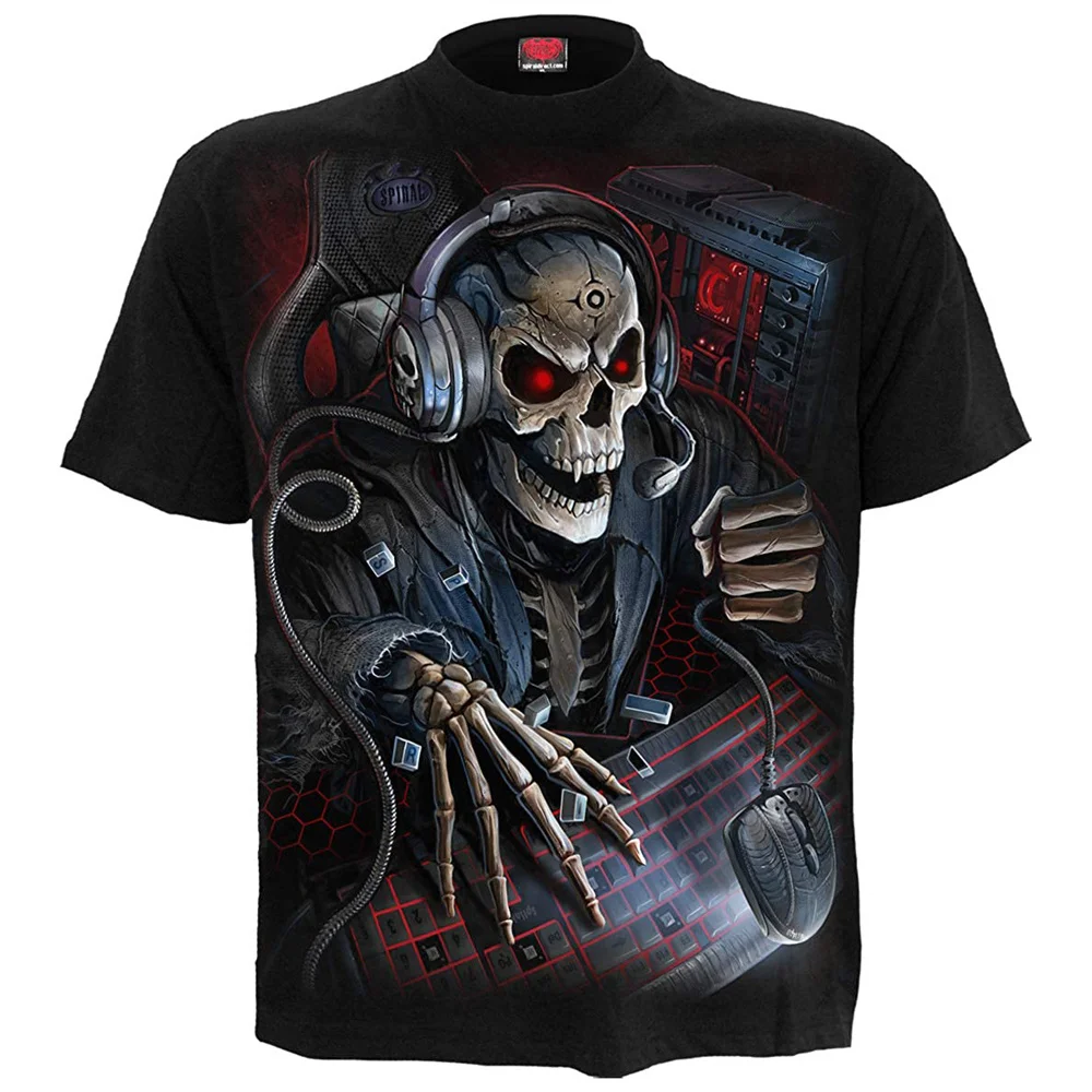 

Fashion Horror Series Skull 3D Print Best Selling Men's T-shirts Summer O-Neck Loose Short Sleeve Breathable Oversized Tops Tees