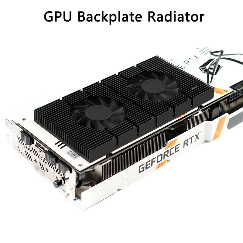 Aluminum GPU Backplane Radiator For RTX 3090 3080 3070 Series Graphics Card Backplate Memory VRAM Heatsink Cooling Fan PWM
