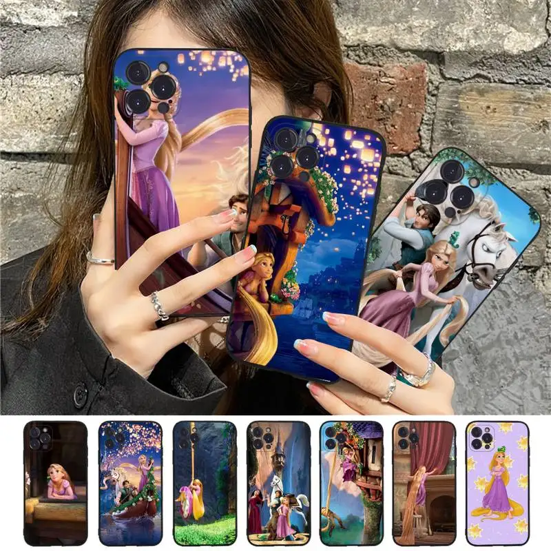 

Disney tangled Phone Case Silicone Soft for iphone 14 13 12 11 Pro Mini XS MAX 8 7 6 Plus X XS XR Cover