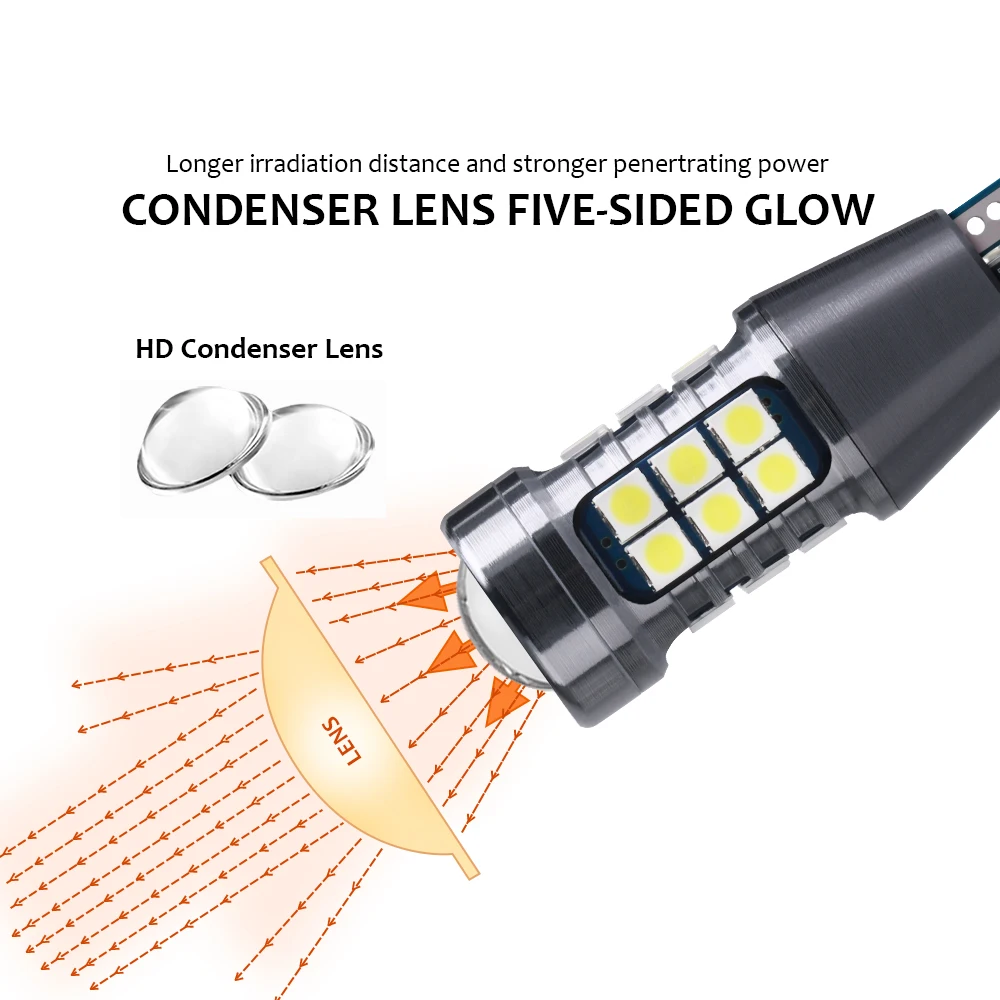 2pcs T15 W16W 921 912 LED Bulbs High Power 27pcs 3030SMD Super Bright Car Reverse Light Blub Backup Lamp Brake 6000k White