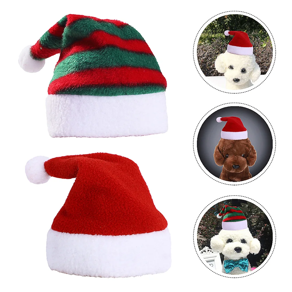

2pcs Cat Costumes Dog Cover Cat Hats Christmas Costume Headwear Dog Santa Hat Christmas Dog Costume