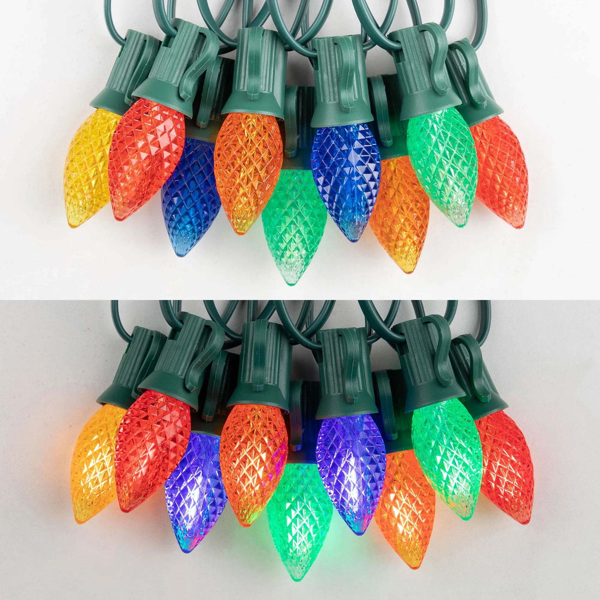 Разноцветные C7 Led EU 220V США 110V Уличные гирлянды Водонепроницаемые для наружных