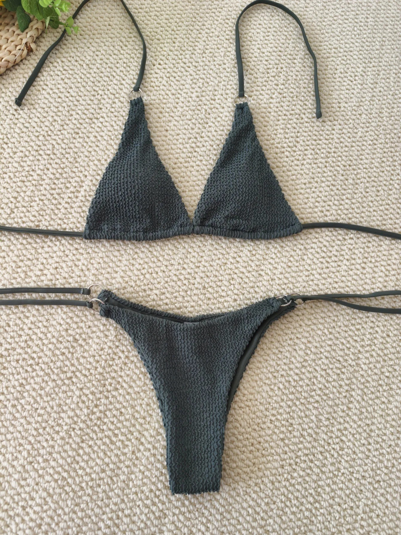 Однотонное микро бикини 2025 женский купальник женские купальники стринги